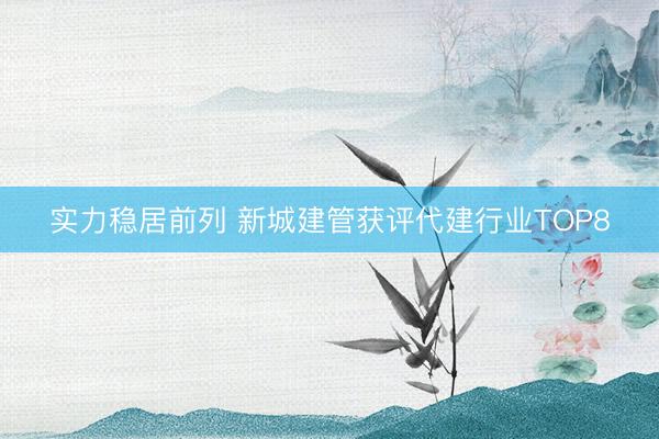 实力稳居前列 新城建管获评代建行业TOP8