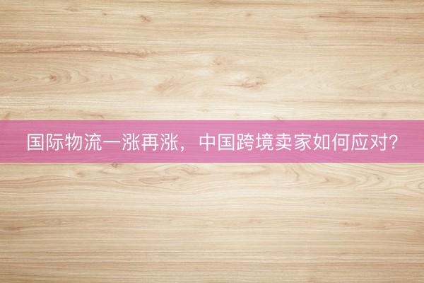 国际物流一涨再涨，中国跨境卖家如何应对？