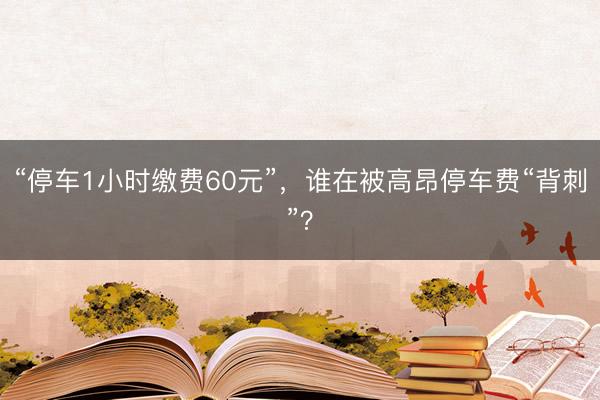 “停车1小时缴费60元”，谁在被高昂停车费“背刺”？