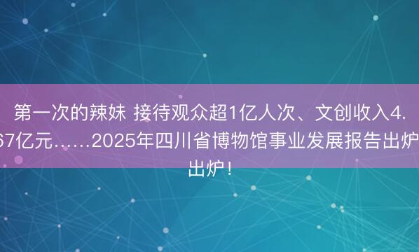第一次的辣妹 接待观众超1亿人次、文创收入4.67亿元……2025年四川省博物馆事业发展报告出炉！