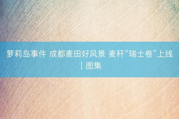 萝莉岛事件 成都麦田好风景 麦秆“瑞士卷”上线｜图集