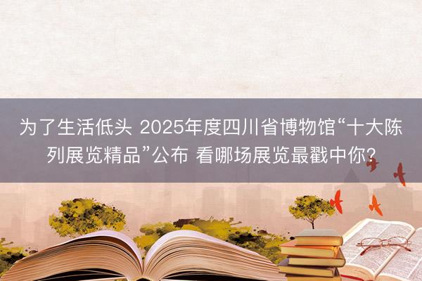 为了生活低头 2025年度四川省博物馆“十大陈列展览精品”公布 看哪场展览最戳中你？