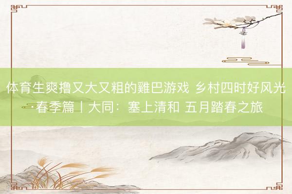 体育生爽擼又大又粗的雞巴游戏 乡村四时好风光·春季篇丨大同：塞上清和 五月踏春之旅