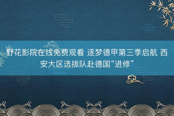 野花影院在线免费观看 逐梦德甲第三季启航 西安大区选拔队赴德国“进修”