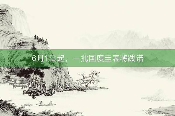 6月1日起，一批国度圭表将践诺