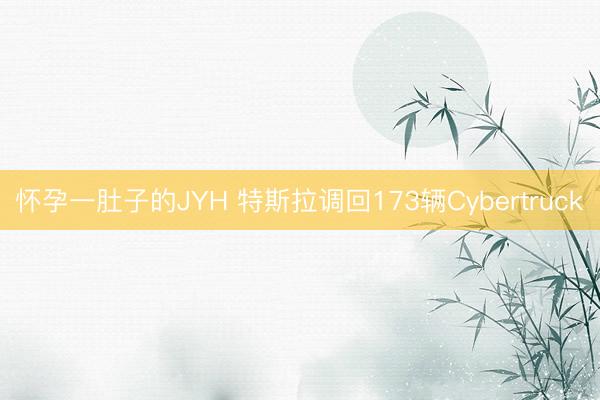 怀孕一肚子的JYH 特斯拉调回173辆Cybertruck