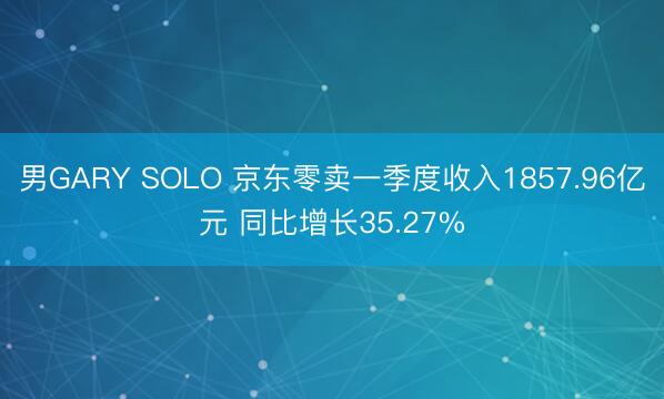 男GARY SOLO 京东零卖一季度收入1857.96亿元 同比增长35.27%